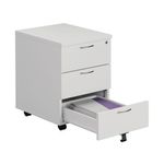 First Desk 3 Drw Ped 1600 White/Slv