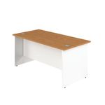 Jemini Rect Panel End Desk N/Oak/Wht