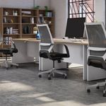 Jemini Rect Panel End Desk N/Oak/Wht