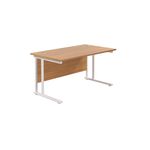 Jemini Rect Cant Desk 1200 N/Oak/Wht