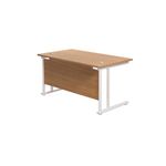 Jemini Rect Cant Desk 1200 N/Oak/Wht