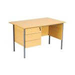 5 Star Rect 3 Drw Ped Oak