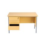 5 Star Rect 3 Drw Ped Oak
