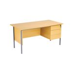 5 Star Rect 3 Drw Ped Oak
