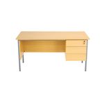 5 Star Rect 3 Drw Ped Oak
