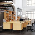 5 Star Dbl Ped 4Leg Desk Ellmau Bch