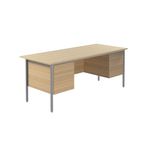 5 Star Dbl Ped 4 Leg Ferrera Oak