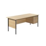 5 Star Rect 2 Drw Ped Oak