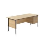 5 Star Rect 3 Drw Ped Oak