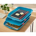 Leitz Cosy Letter Tray A4 Blue Pk3