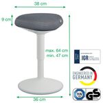 Leitz Ergo Active Sit Stool Lt Grey