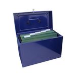 Cathedral Fscap Metal File Box Blue