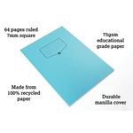 Silvine Rec Ex Bk 7Mm Sq A4 Blu Pk10