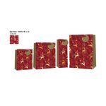Xmas Reindeer Bottle Gift Bag Pk6