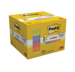 Post-It Z-Notes 100S Ast Neon Pk6