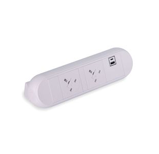 On Desk Power Module 2Xuk Socket Wht