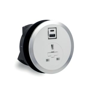 In Desk Power Module 1Xuk Socket Wht