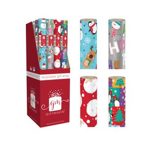 Santa/Friends Wrapping Paper 4M Pk50