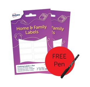 Labels With Pen 45X13Mm Wht Pk72