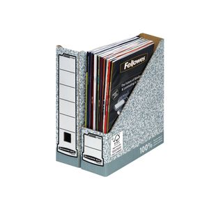 Bankers Box Mag File Grey/Wht Pk10