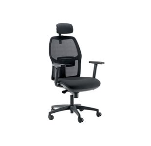 Rovia Mesh Chr Adj Arms Headrest Blk