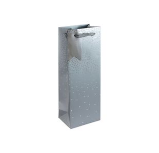 Eurowrap Bottle Gift Bag Silver Pk6