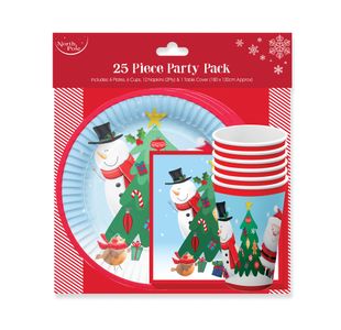 Santa/Friends 25 Piece Party Set Pk6