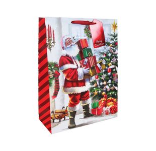 Joyful Santa Gift Bags Xl Ast Pk12