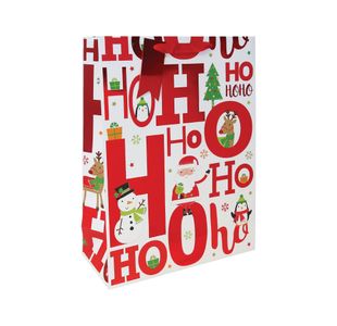 Hohoho Festive Gift Bags Large Pk12