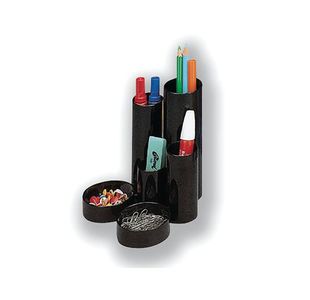 6 Compartment Desk Tidy Black