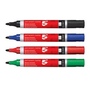 Permanent Marker Bullet Tip Ast Pk4