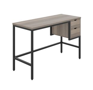 5 Star Varo Rect Desk Grey Oak/Black