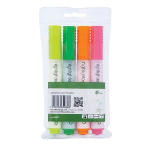 Highlighter Chisel Tip Ast Pk4