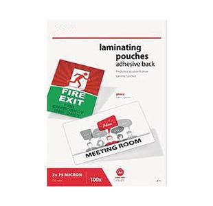 Adh Back Lamg Pouches Gloss A4 Pk100