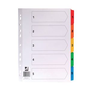 Q-Connect 1-5 Index Multi Tab Wht A4