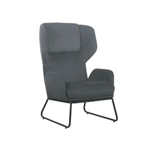 Calma Wingback Chair Gry Wth Blk Frm