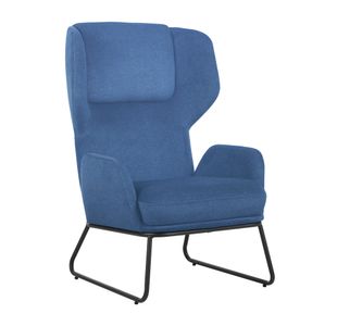 Calma Wingback Chair Blu Wth Blk Frm