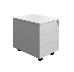 5 Star 3 Drawer Mobile Pedestal Wht