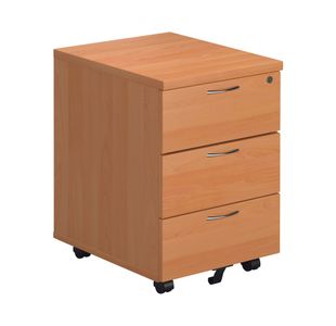 First 3 Drawer Mobile Pedestal Beech