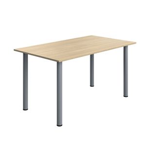 Pole Leg Rect Tbl 1400X800 Oak/Slv