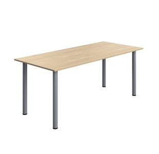 Pole Leg Rect Tbl 1800X800 Oak/Slv
