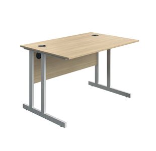 Twin Upright Desk 1200 Oak/White