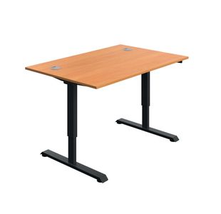Sm Sit/Stand Desk 1200X800 Bch/Blk