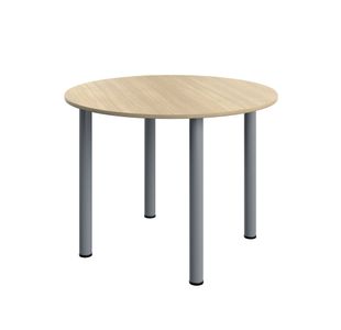 Pole Leg Rnd Mte Tbl 1000X1000 Oak