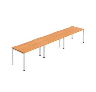 3 Person Bench Desk 1600 Bch/Wht X3