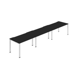 3 Person Bench Desk 1600 Blk/Wht X3