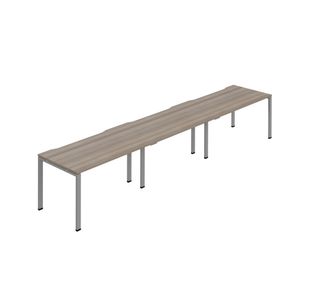 3P Bench Desk 1600 Gry Oak/Slv X3