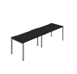 2 Person Bench Desk 1200 Blk/Slv X2