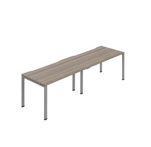 2P Bench Desk 1200Mm Grey Oak/Slv X2