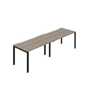 2P Bench Desk 1400 Gry Oak/Blk X2